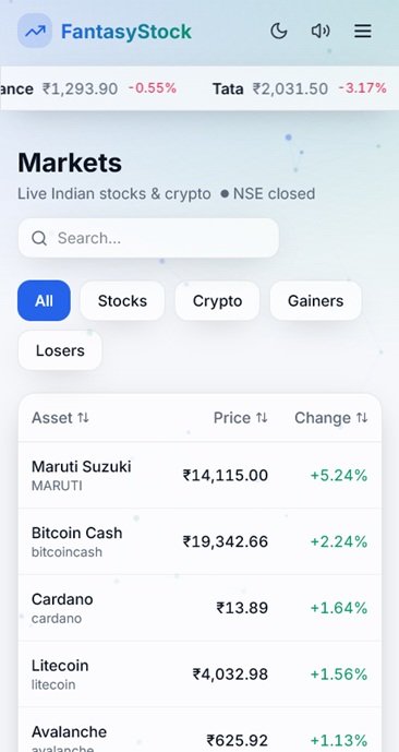 Ace Trader light dashboard